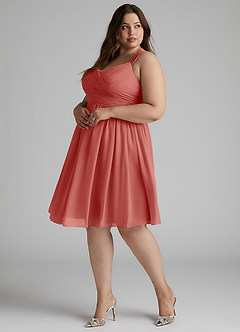 Azazie Angie Bridesmaid Dresses Antique Rose A-Line Corset Chiffon Dress image9
