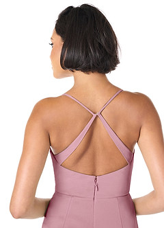 Azazie Ashana Final Sale Vintage Mauve Sheath Sweetheart Lace Mesh Dress image4