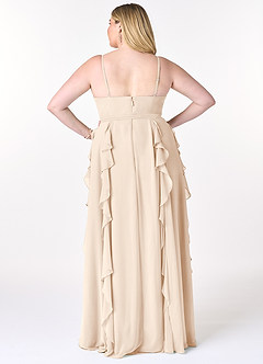 Azazie Peyton Bridesmaid Dresses White Alabaster A-Line Ruched Chiffon Dress image8