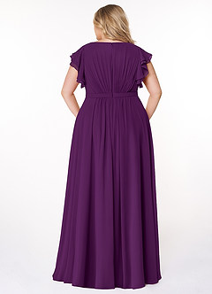Azazie Daphne Modest Bridesmaid Dresses A-Line Ruffled Chiffon Floor-Length Dress image7
