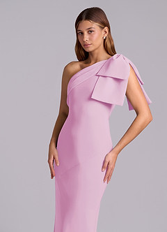 Azazie Yuanna Bridesmaid Dresses Candy Pink Mermaid One Shoulder Chiffon Dress image7