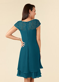 Azazie Tess Mother of the Bride Dresses Ink Blue Empire Sequins Chiffon Dress image10
