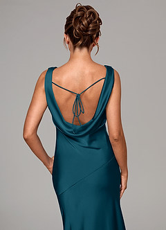Azazie Rylina Brautjungfernkleider Meerjungfrau-Linie Stretch-Satin Kleid Tintenblau image2
