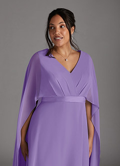 Azazie Isa Mother of the Bride Dresses Tahiti A-Line V-Neck Pleated Chiffon Dress image11