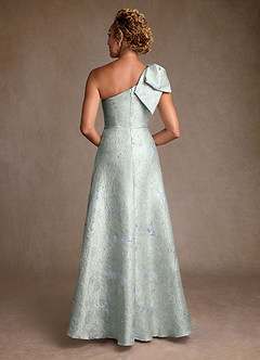 Azazie Margerie Mère de la mariée Robes Robe Trapèze en Jacquard Floral Ue épaule Jacquard D'agave image3