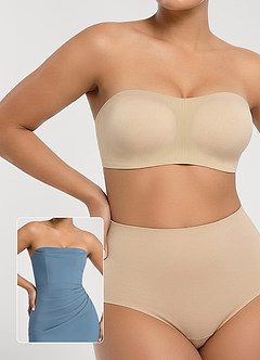 front Sujetador sin tirantes con copas de gelatina