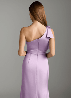 Azazie Rinna Robes de demoiselle d'honneur Robe Sirène en Satin extensible Rayé Frostiges Flieder image7