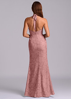 Azazie Valerie 신부 들러리 드레스 인어 주름진 플로럴 번아웃 바닥 길이 드레스 image7