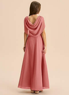 Azazie Lambie Junior Antique Rose A-Line Pleated Chiffon Dress image1