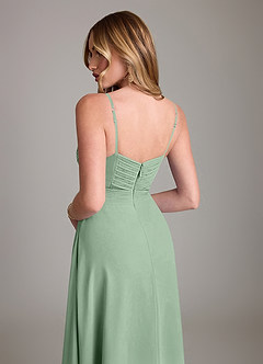 Azazie Terese Bridesmaid Dresses Matcha A-Line Pleated Chiffon Dress image7