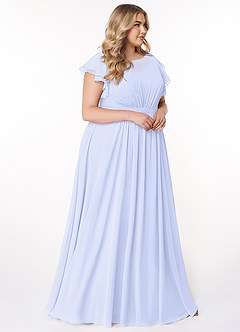 Azazie Daphne Modest Bridesmaid Dresses A-Line Ruffled Chiffon Floor-Length Dress image8