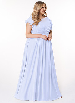 Azazie Daphne Modest Bridesmaid Dresses A-Line Ruffled Chiffon Floor-Length Dress image9