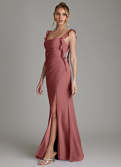 Azazie Jessamine Bridesmaid Dresses Amethyst Mermaid Corset Chiffon Dress image5