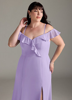 Azazie Sophie Bridesmaid Dresses Lilac A-Line Off the Shoulder Chiffon Convertible Dress image23