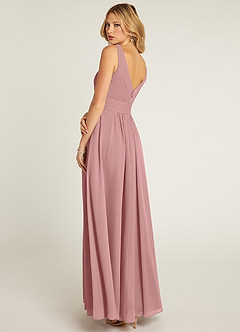 Azazie Pierrette Bridesmaid Dresses Dusty Rose A-Line Pleated Chiffon Dress image4