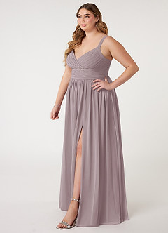 Azazie Chanel Bridesmaid Dresses Dusk A-Line Pleated Chiffon Dress image10