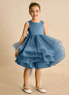 Azazie Tinie Flower Girl Dresses Bermuda Ball-Gown Bow Tulle Dress image2