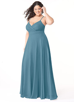 Azazie Avelina Bridesmaid Dresses Bermuda A-Line V-Neck Pleated Chiffon Dress image8