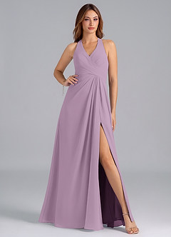Azazie Dorota Bridesmaid Dresses Wisteria A-Line Pleated Chiffon Dress image1