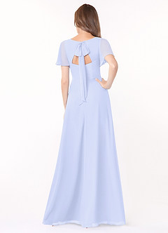 Azazie Kimber Bridesmaid Dresses Lavender A-Line Flounce Sleeve Chiffon Dress image2