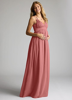 Azazie Emree Abiti da damigella d'onore premaman Abito A-Line Chiffon Floor-Length image2
