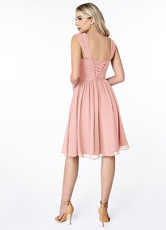 Azazie Angie Bridesmaid Dresses Rosette A-Line Corset Chiffon Dress image2