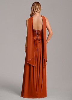 Azazie Cadence Bridesmaid Dresses Paprika A-Line Corset Stretch Satin Convertible Dress image4