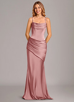 Azazie Pelagia Suknie dla druhen Syrena Gorset Satyna elastyczna Do ziemi Sukienka image6