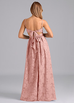Azazie Zeya Robes de demoiselle d'honneur Robe Trapèze en Blumen-Burnout Arc Rosette image6