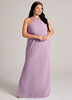 Azazie Doretta Bridesmaid Dresses Wisteria Mermaid Pleated Chiffon Dress image10