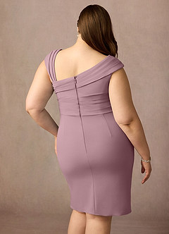 Azazie Cecily Mother of the Bride Dresses Dusty Rose Sheath Stretch Crepe Dress image12