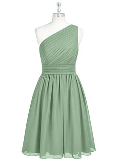 Azazie Katrina Bridesmaid Dresses Matcha A-Line One Shoulder Chiffon Dress image6