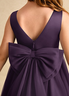 Azazie Winnie Robe Demoiselle D'honneur Fillette Robe Princesse en Tulle Arc Prune image7