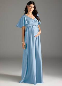 Azazie Verna Abiti da damigella d'onore premaman Abito A-Line Drappeggiato Raso Elasticizzato Floor-Length image5