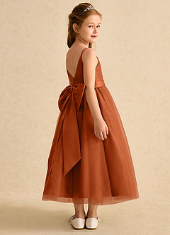 Azazie Patootie Final Sale Agave A-Line Spaghetti Strap Tulle Dress image2