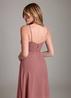 Azazie Terese Vestidos de damas de honor Vestido de Amatista de Gasa de Corte en A con Plisado image7