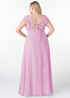 Azazie Syenna Bridesmaid Dresses Candy Pink A-Line Ruched Chiffon Dress image7