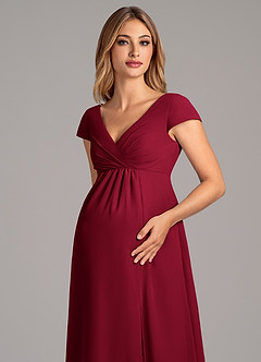 Azazie Allessia Abiti da damigella d'onore premaman Abito A-Line Plissettato Chiffon Floor-Length image6