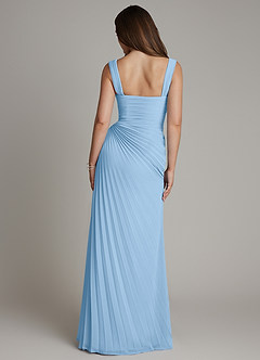Azazie Amberly Final Sale Powder Blue Sheath Sweetheart Neckline Chiffon Dress image2