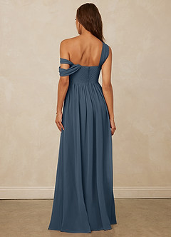 Christian Siriano Bridal for Azazie 1014 Robes de demoiselle d'honneur Robe Trapèze en Mousseline de soie Épaule décolletée Neptune image3