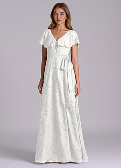 Azazie Lainey Morsiusneito Mekot A-linja taskuilla Floral Burnout Lattian pituus Pukeutua image4