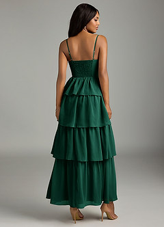 Azazie Kaiden Bridesmaid Dresses Emerald A-Line Sweetheart Neckline Chiffon Dress image2