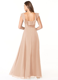 Azazie Jinny Bridesmaid Dresses English Rose A-Line Square Neckline Ruched Chiffon Dress image4