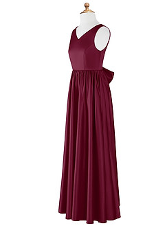 Azazie Hathaway Junior Vestido Amora de Cetim elástico de Linha A com Arco image8