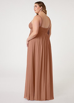 Azazie Chanel Robes de demoiselle d'honneur Robe Trapèze en Mousseline de soie Plissée Bronze image9