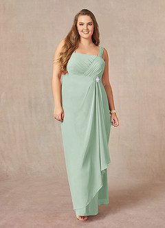 Azazie Weisz Mother of the Bride Dresses Agave A-Line Square Neckline Pleated Chiffon Dress image10