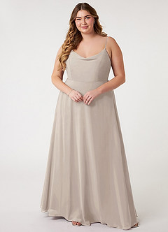 Azazie Daenerys Bridesmaid Dresses Frost A-Line Cowl Chiffon Dress image9