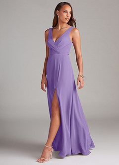 Azazie Nelly Bridesmaid Dresses Tahiti A-Line Pleated Chiffon Dress image4
