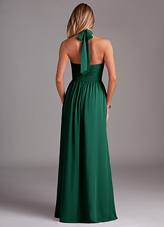 Azazie Avary Bridesmaid Dresses Emerald A-Line Pleated Chiffon Dress image8