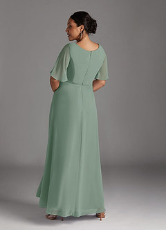 Azazie Tricia Abiti per la Madre della Sposa Abito A-Line in Chiffon con Scollo a V a Pieghe Salvia Argentata image11